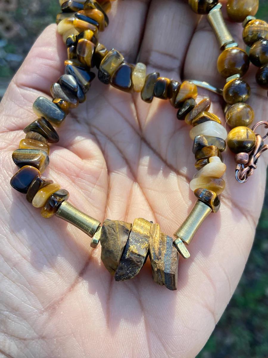 Mocha Mousse Tiger Eye Gemstone Necklace