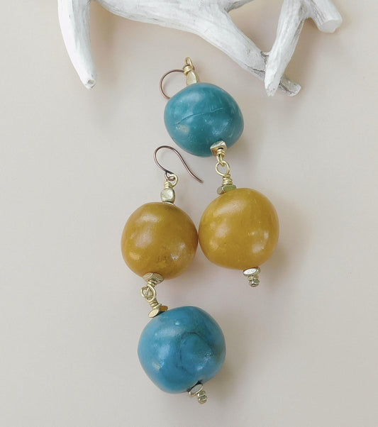 Moroccan Recycled Cassette Bead Earrings
