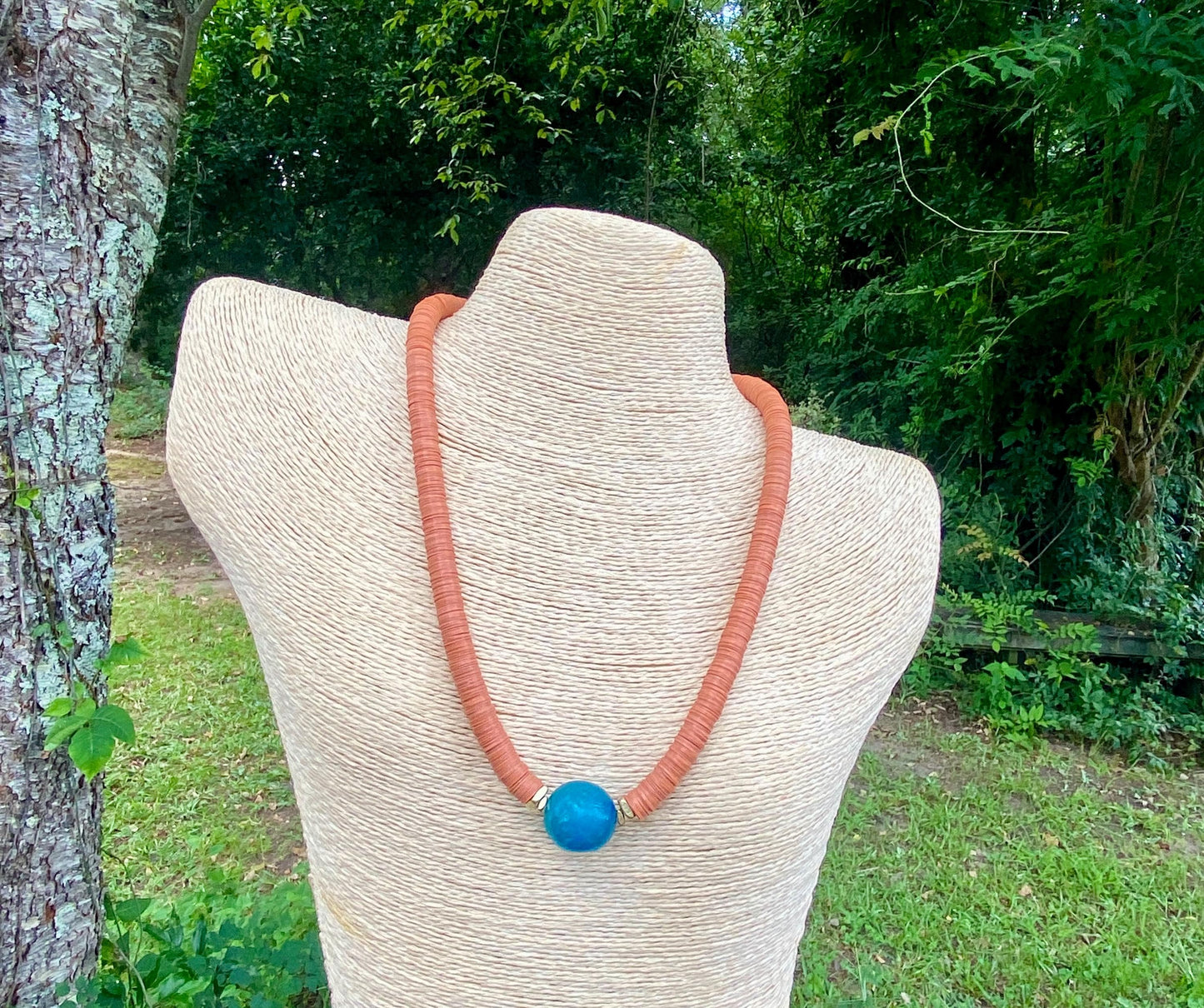 Squash Orange Vinyl Phono Record Necklace