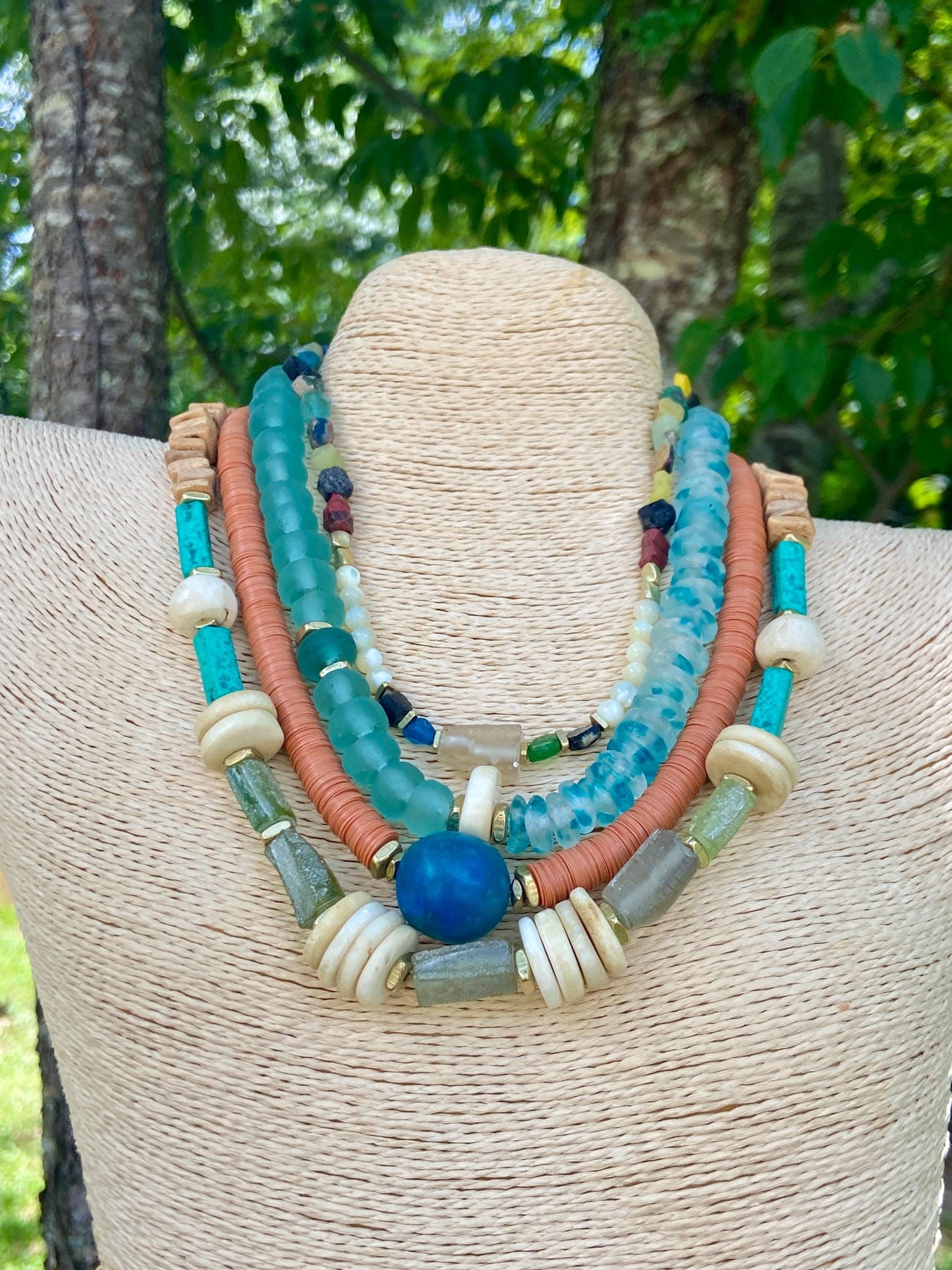 Multicolor Glass Gebre Necklace
