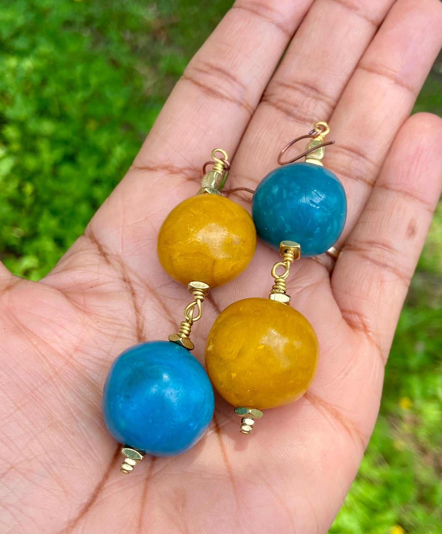 Moroccan Recycled Cassette Bead Earrings