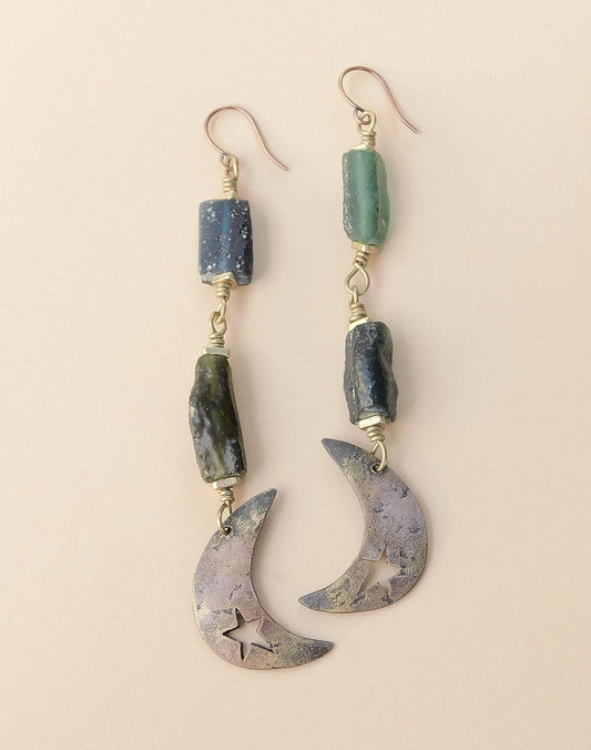 OOAK Moon Charm Earrings