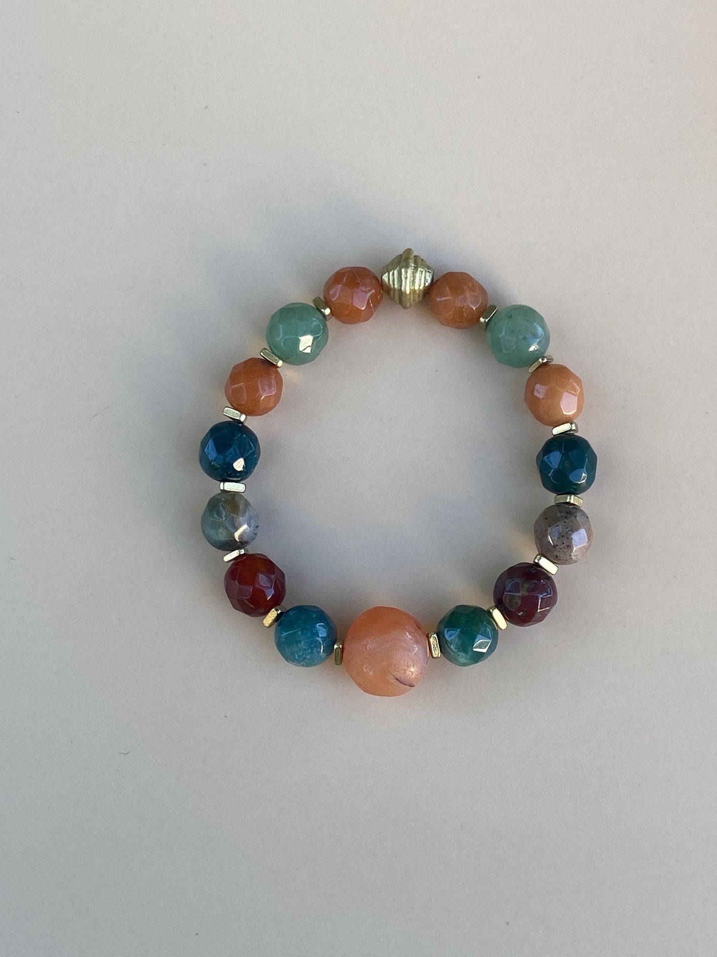 Autumn Inspired Faceted Agate Gemstone Bracelet