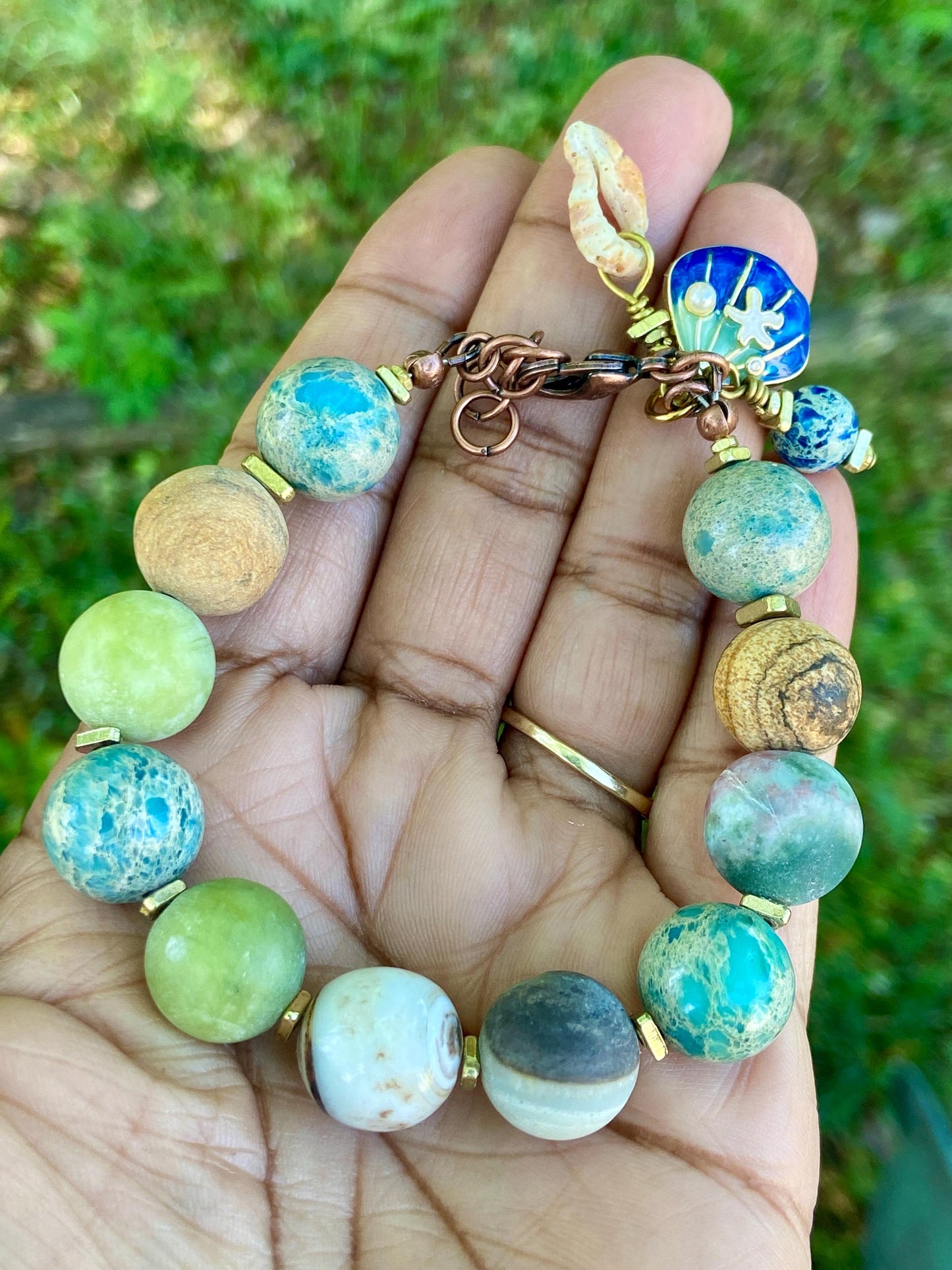 Matte Mixed Gemstones: Aventurine, Rose Quartz, Amethyst, Jasper, Jade, and Turquoise Jasper Bracelet