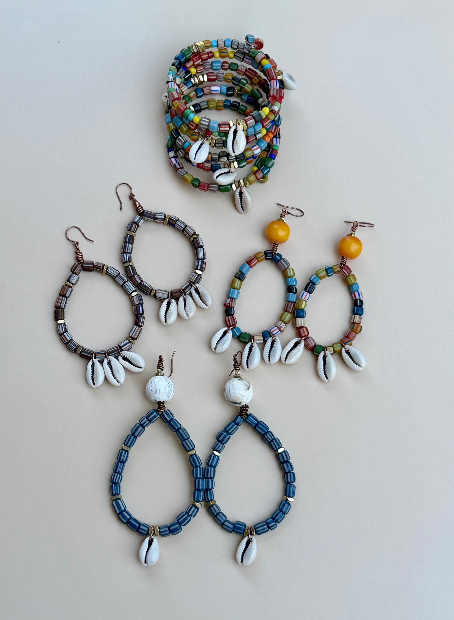 Ancient Style Cobalt Java Gooseberry  Hoop Earrings