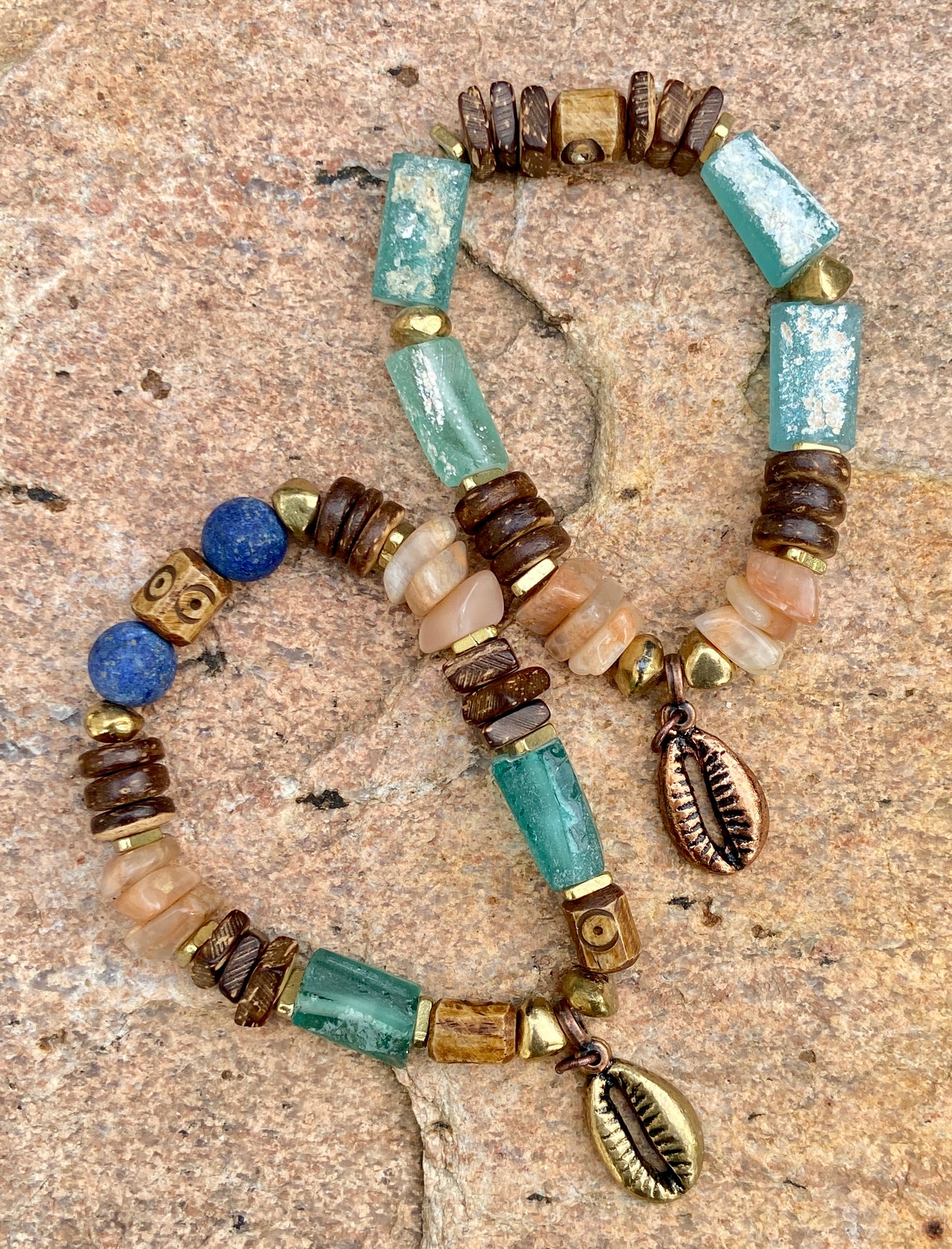 Earthy Roman Glass Bracelets