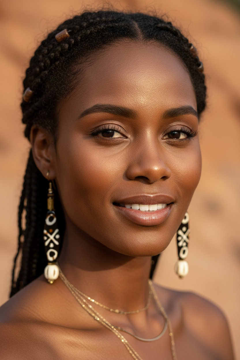 Bold Batik Bone Earrings • Tribal Inspired Mudbone Beads • Rustic Boho Dangles • Earthy Statement Earrings