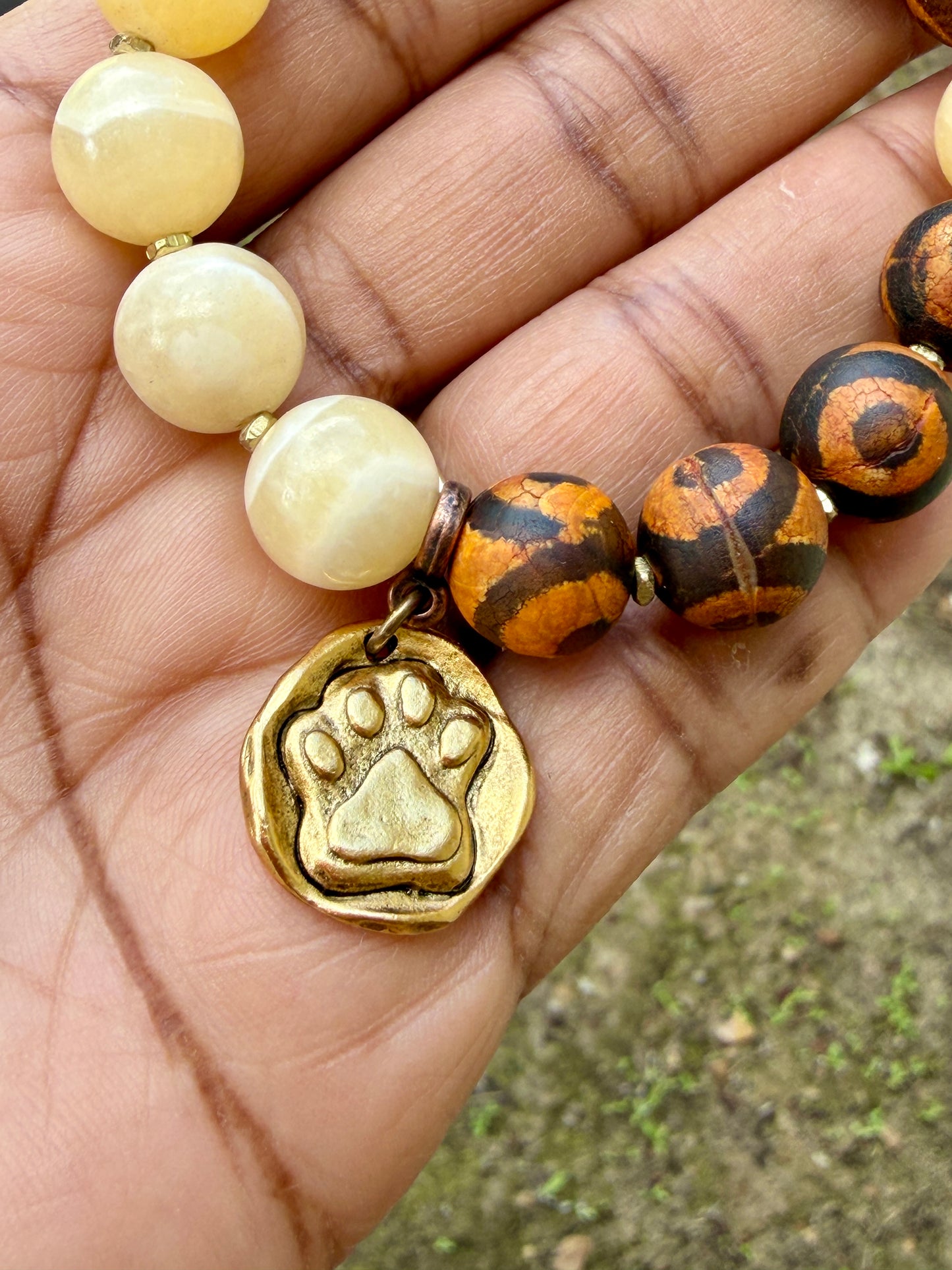 Gold Dog Paw Charm Bracelet • Dog Lover Jewelry • Fur Baby Gift