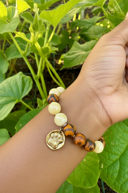 Gold Dog Paw Charm Bracelet • Dog Lover Jewelry • Fur Baby Gift