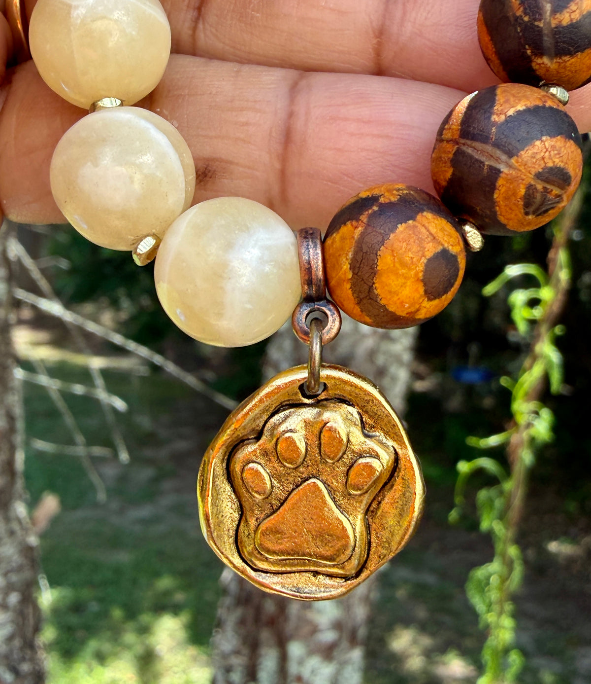 Gold Dog Paw Charm Bracelet • Dog Lover Jewelry • Fur Baby Gift