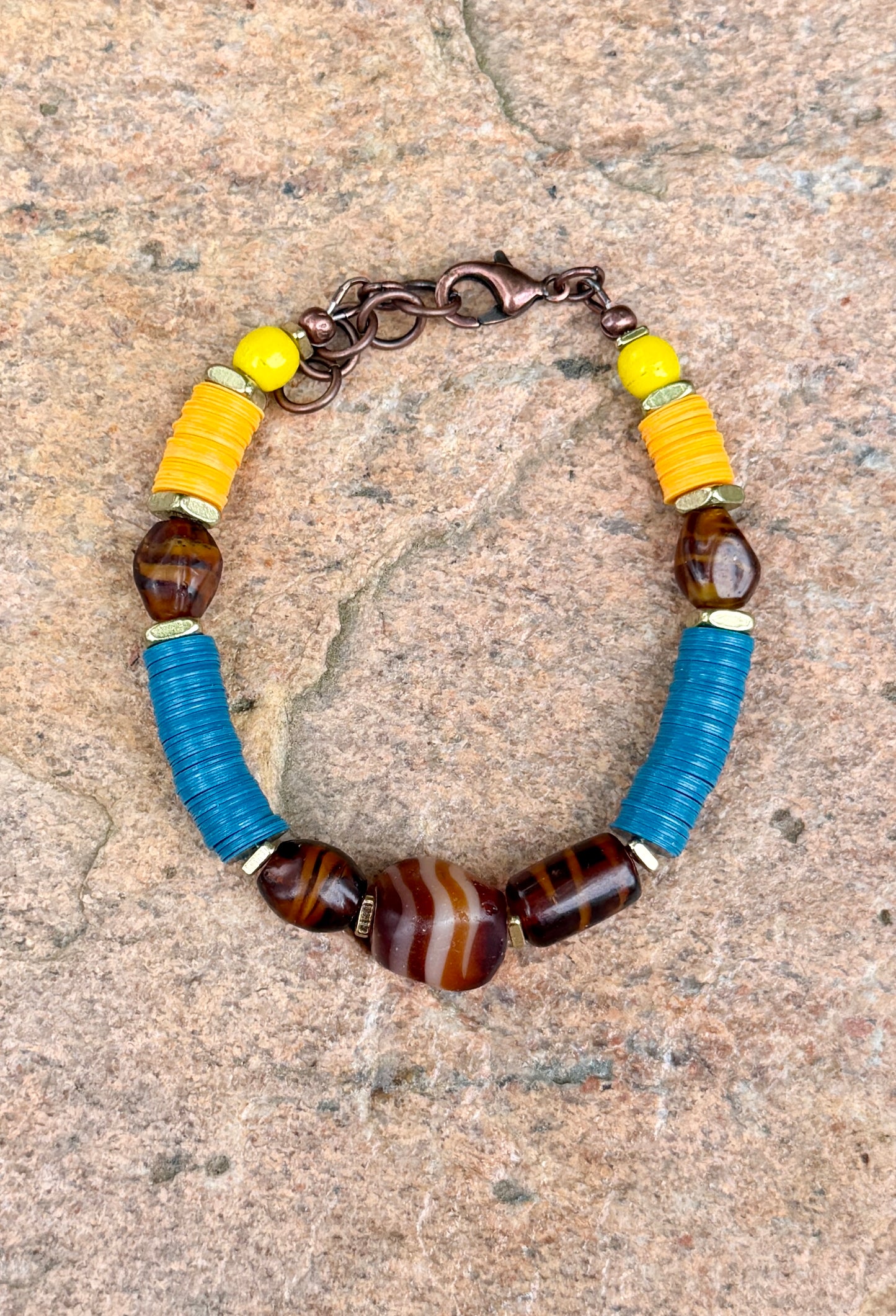 Czech Bead Medley and Autumn Mix Vinyl Bead Necklace