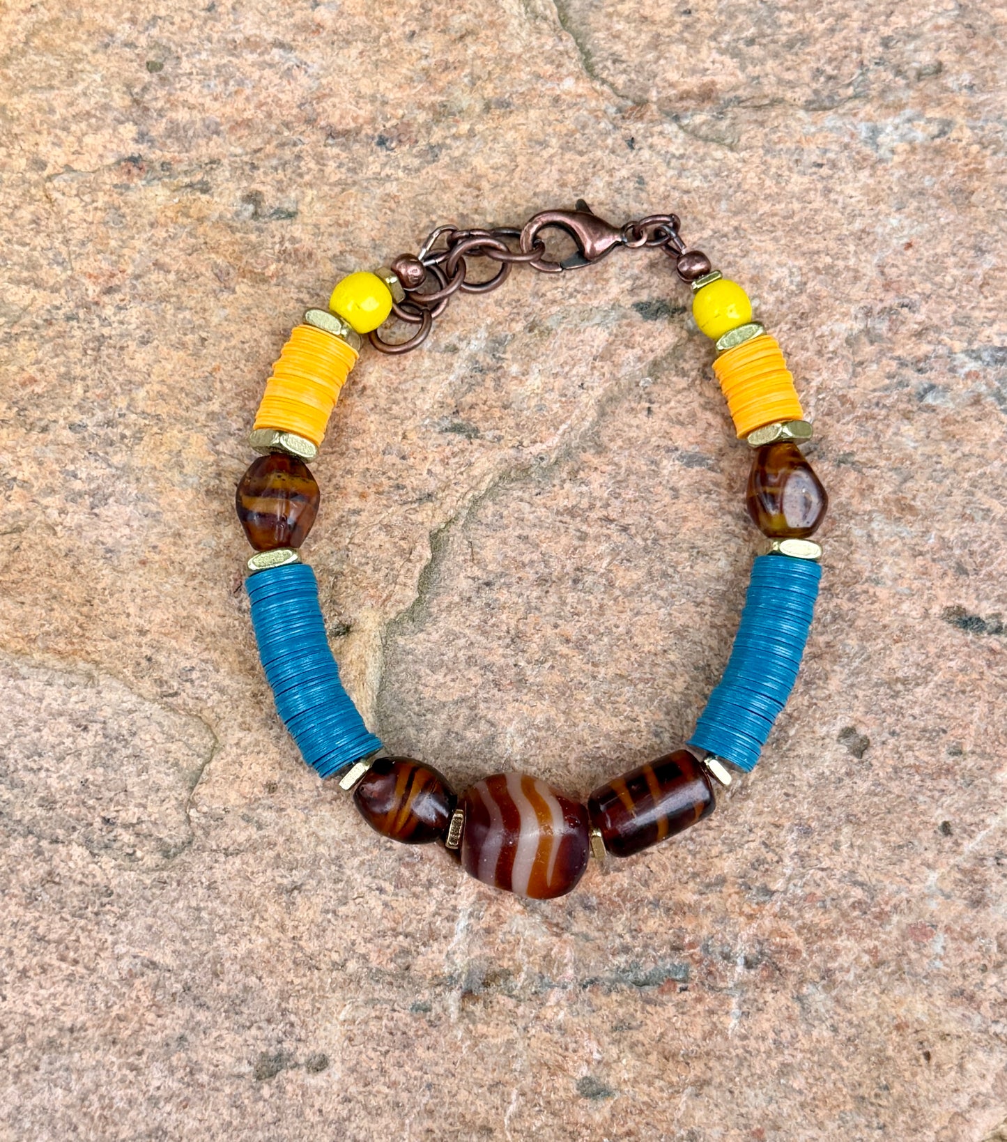 Czech Bead Medley and Autumn Mix Vinyl Bead Necklace