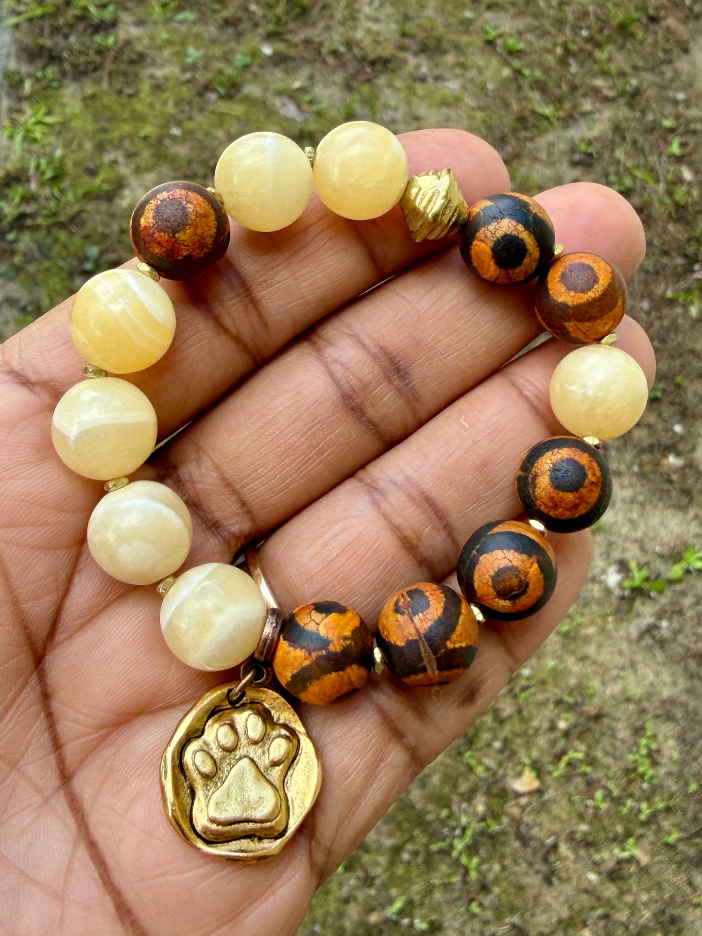 Gold Dog Paw Charm Bracelet • Dog Lover Jewelry • Fur Baby Gift