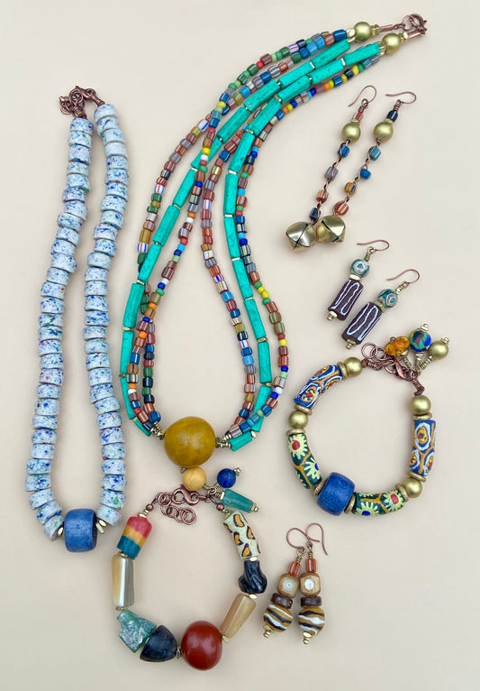 Global Festive Collab• Krobo Beads • Agate Gemstone • Karaga Beads • Horn Beads