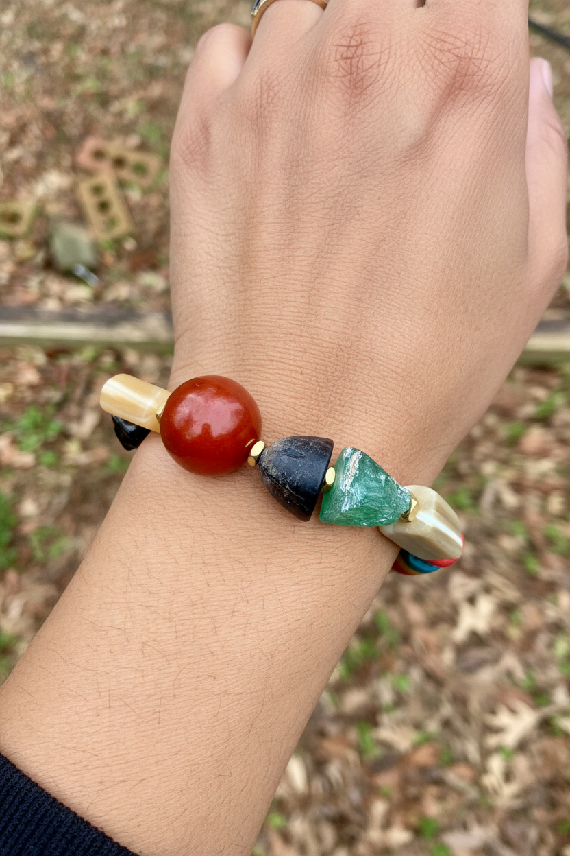 Global Festive Collab• Krobo Beads • Agate Gemstone • Karaga Beads • Horn Beads