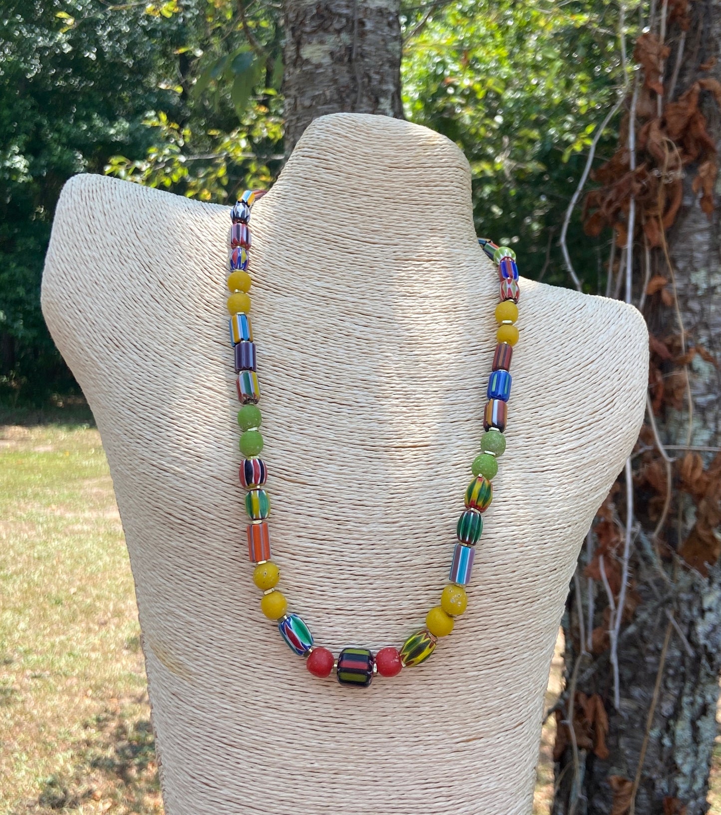 Afro Bohemian Vibes: Colorful Chevron Necklace