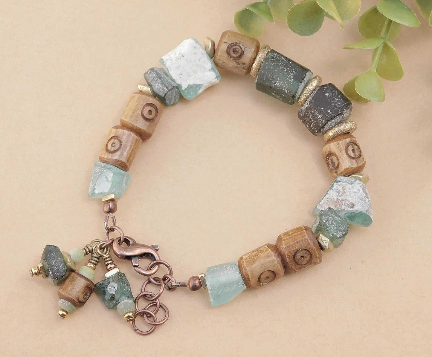 Roman Glass Woodland Bracelets