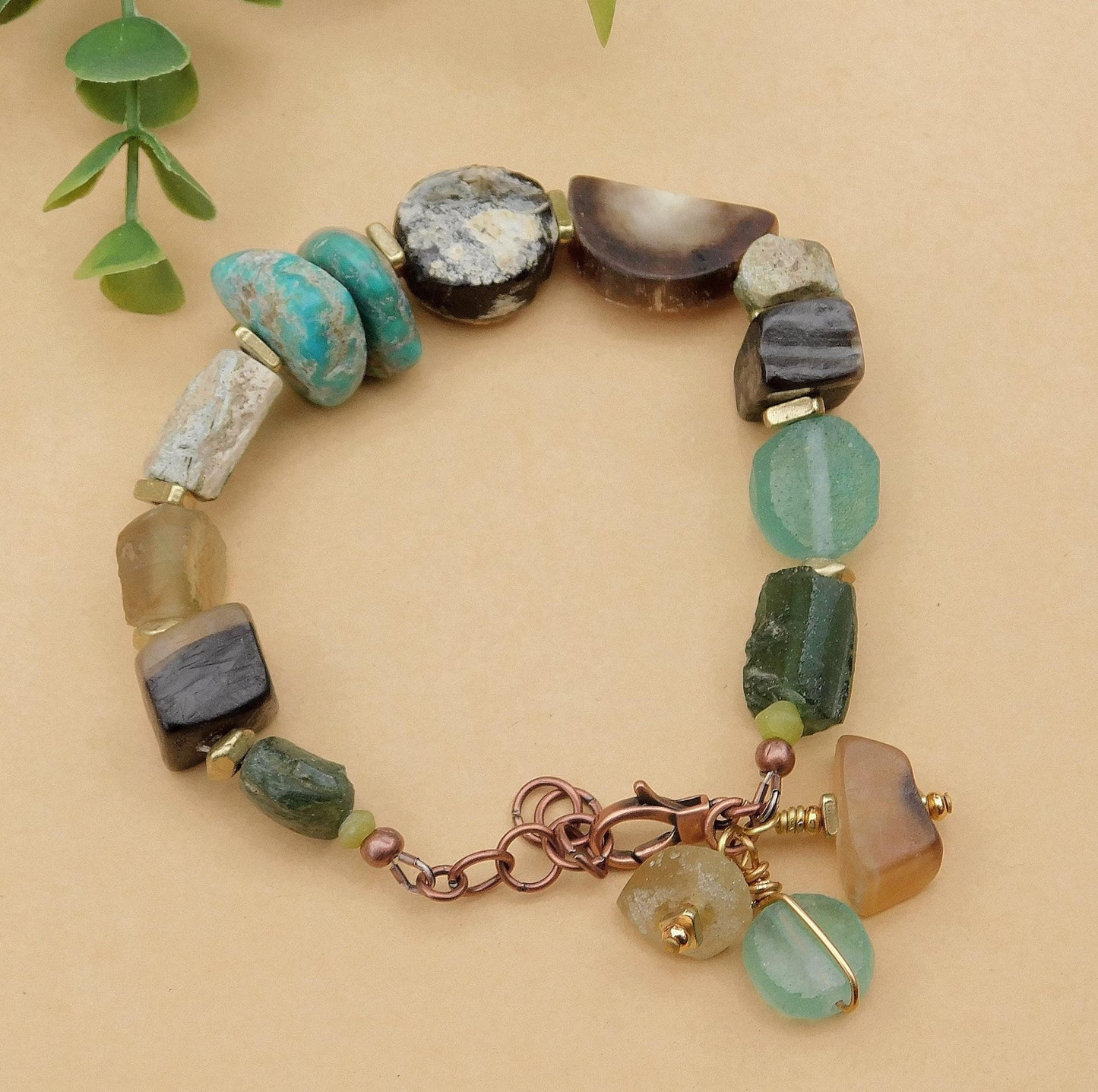 Roman Glass Woodland Bracelets