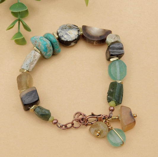 Roman Glass Woodland Bracelets