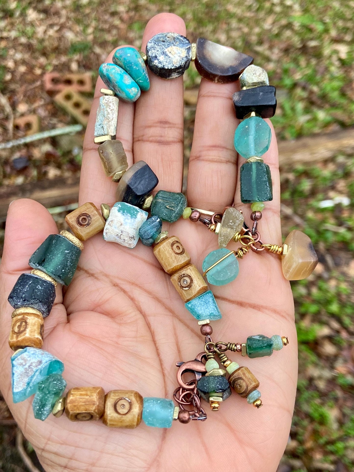 Roman Glass Woodland Bracelets