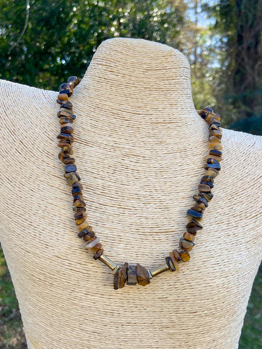 Mocha Mousse Tiger Eye Gemstone Necklace