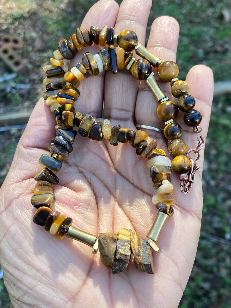 Mocha Mousse Tiger Eye Gemstone Necklace