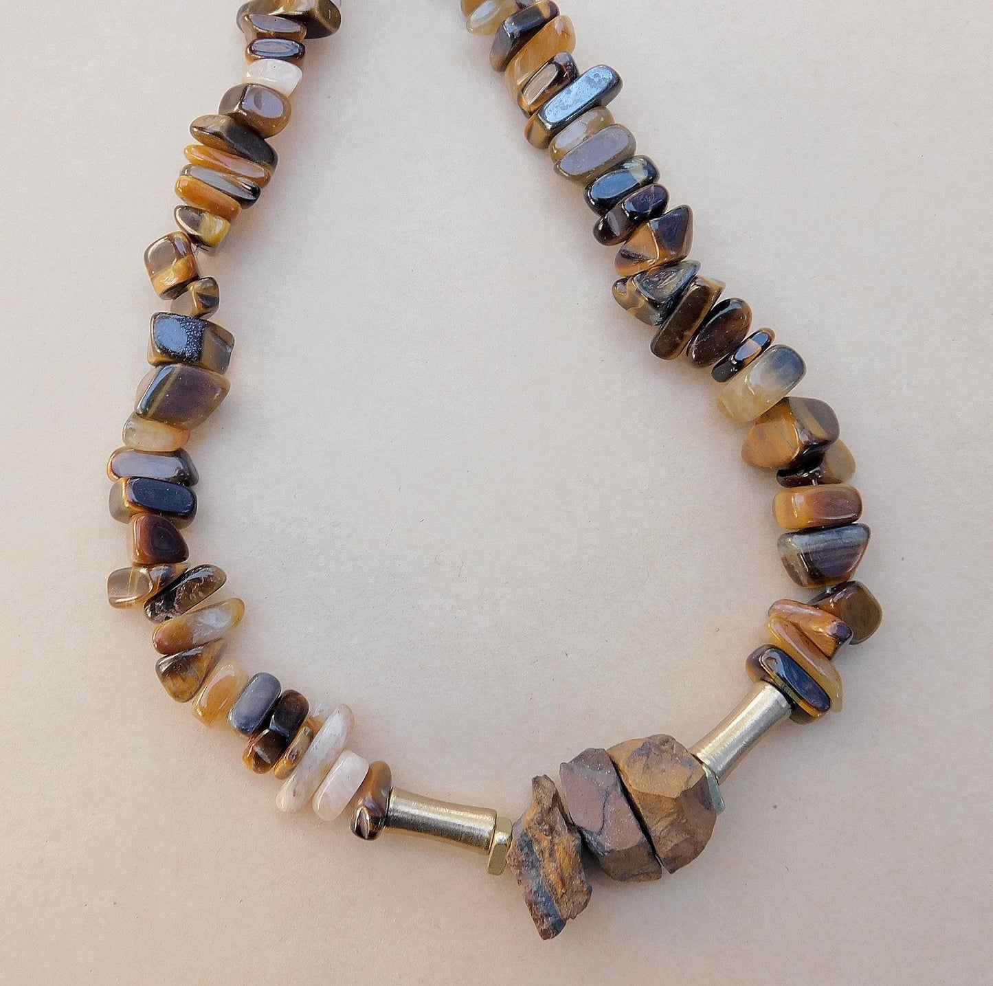 Mocha Mousse Tiger Eye Gemstone Necklace