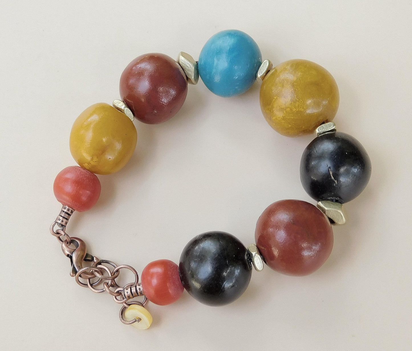 Moroccan Recycled Cassette Bead Bracelet
