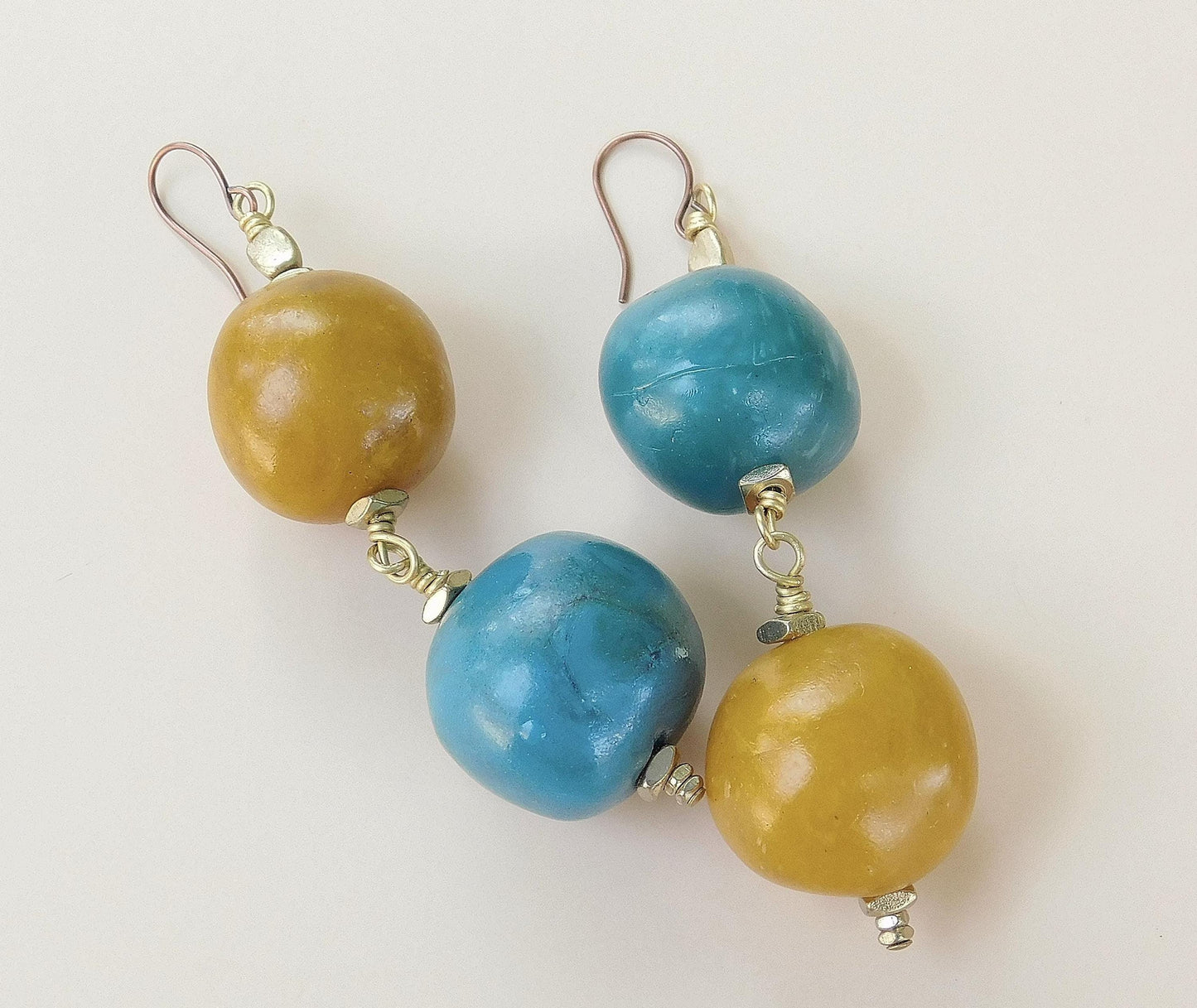Moroccan Recycled Cassette Bead Earrings