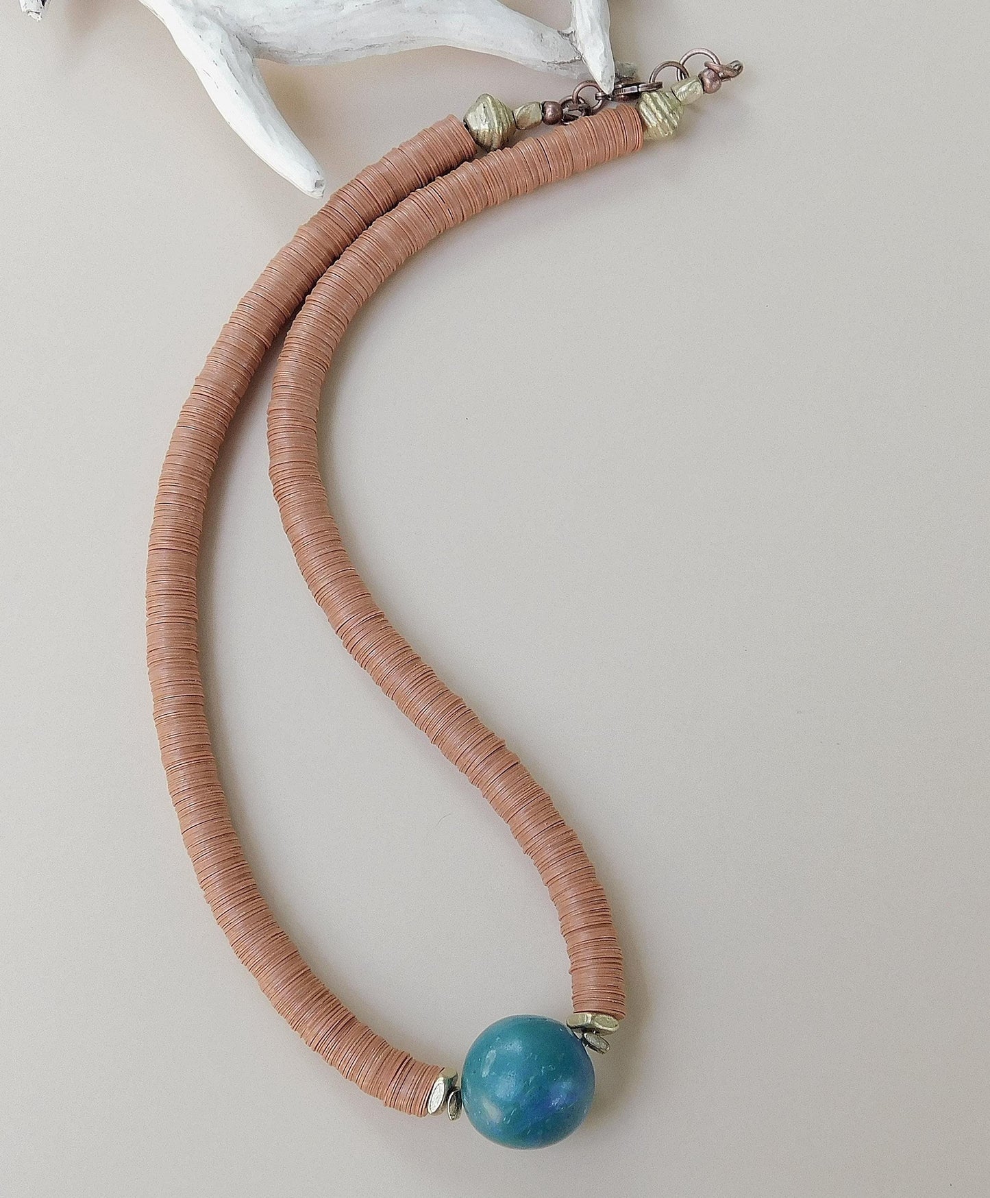 Squash Orange Vinyl Phono Record Necklace