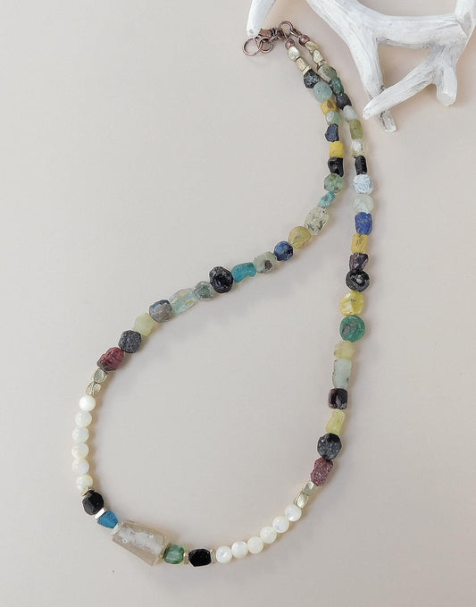 Multicolor Glass Gebre Necklace