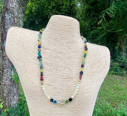 Multicolor Glass Gebre Necklace