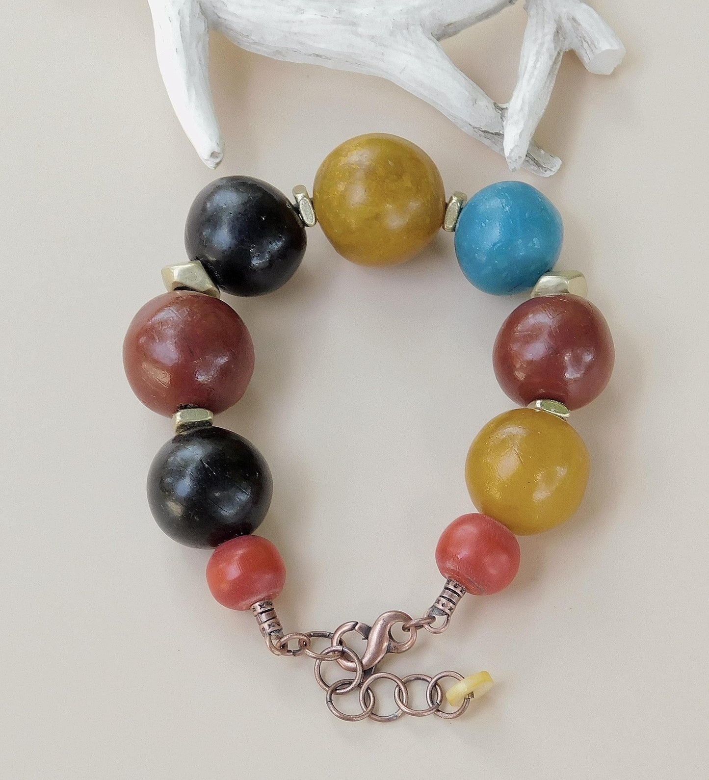 Moroccan Recycled Cassette Bead Bracelet