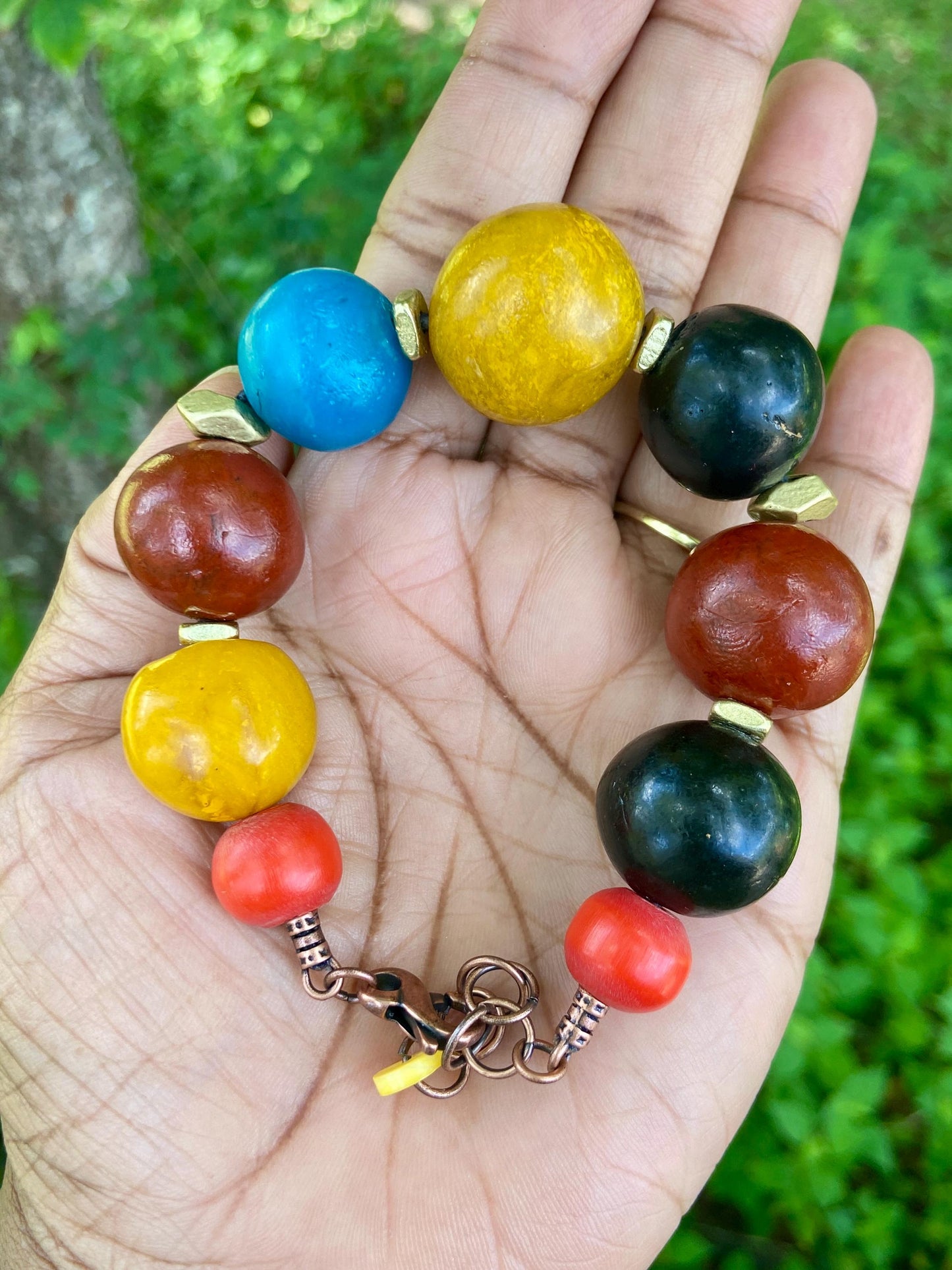 Moroccan Recycled Cassette Bead Bracelet