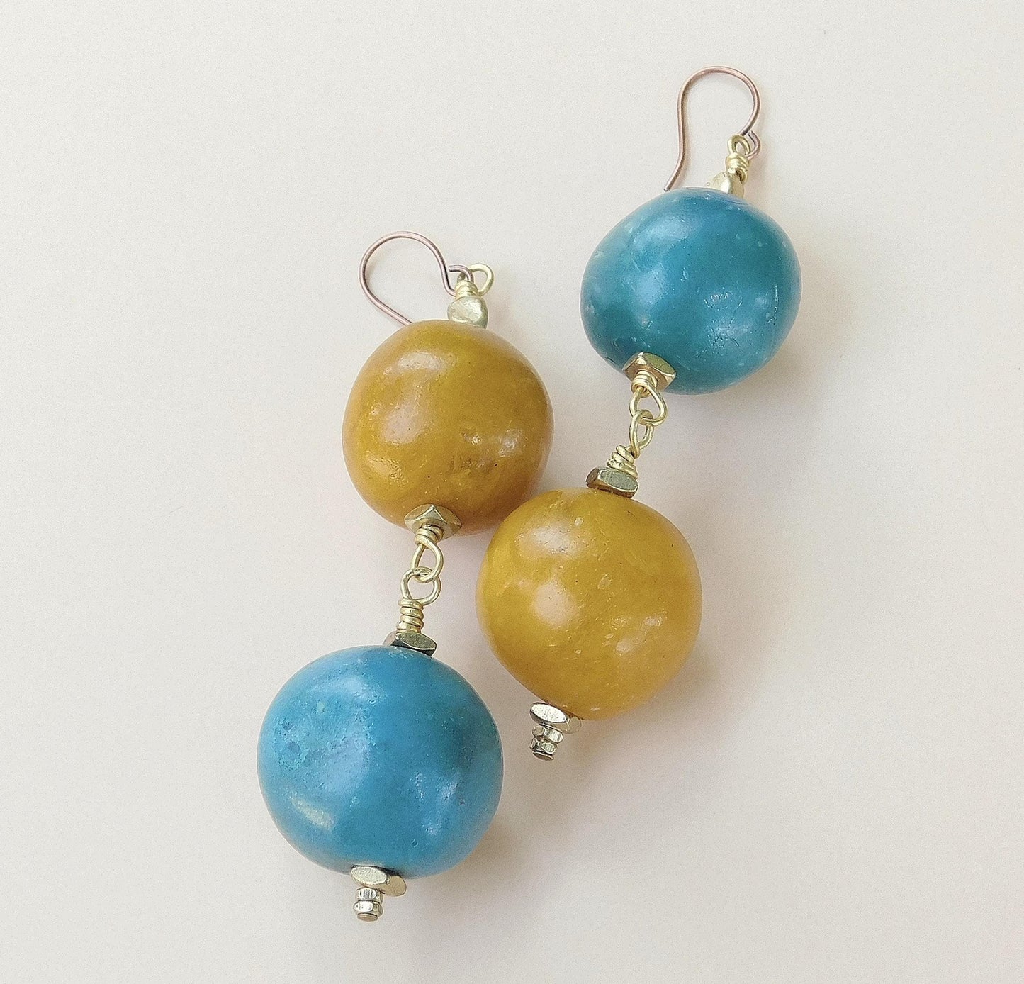 Moroccan Recycled Cassette Bead Earrings