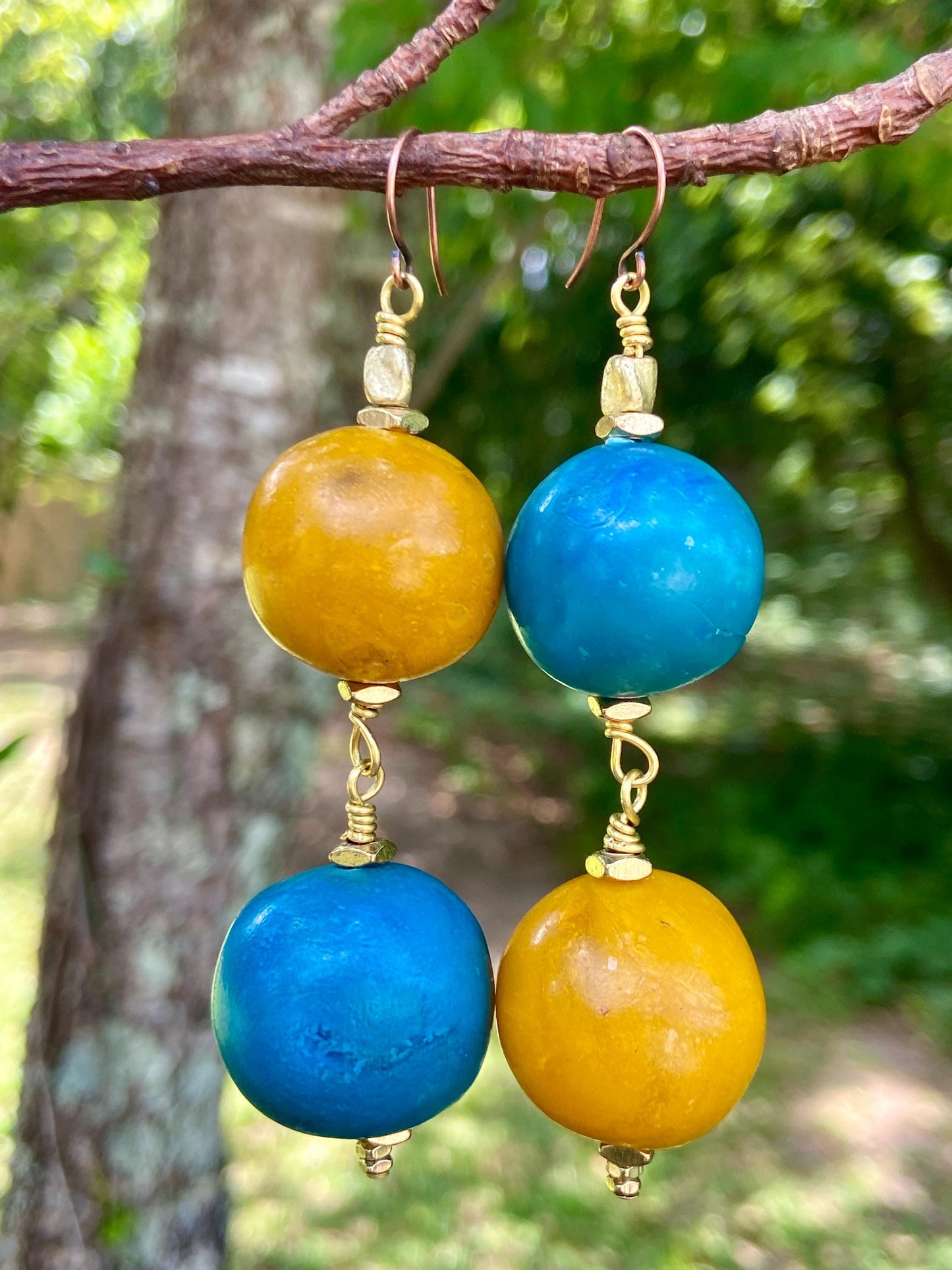 Moroccan Recycled Cassette Bead Earrings