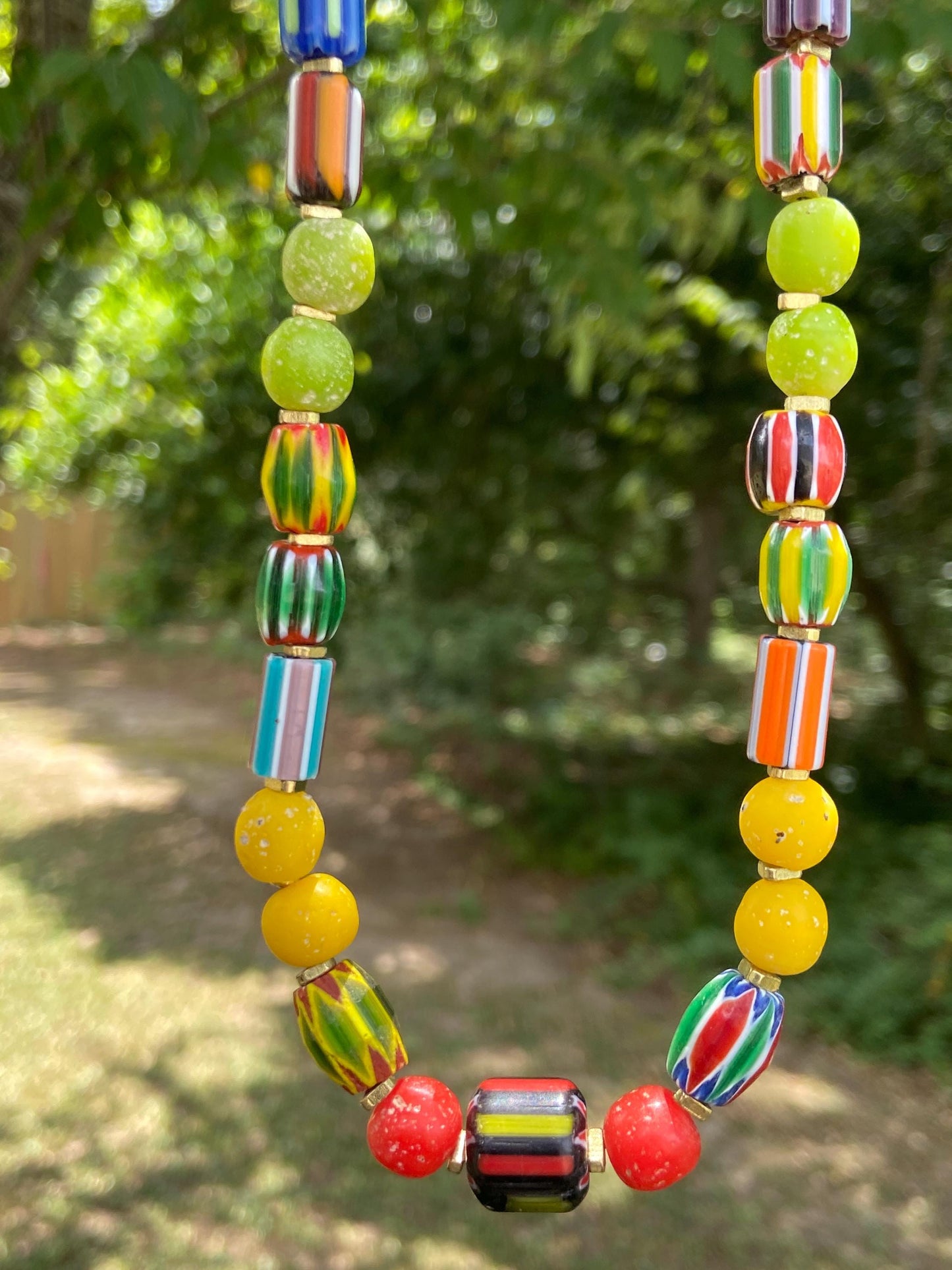 Afro Bohemian Vibes: Colorful Chevron Necklace