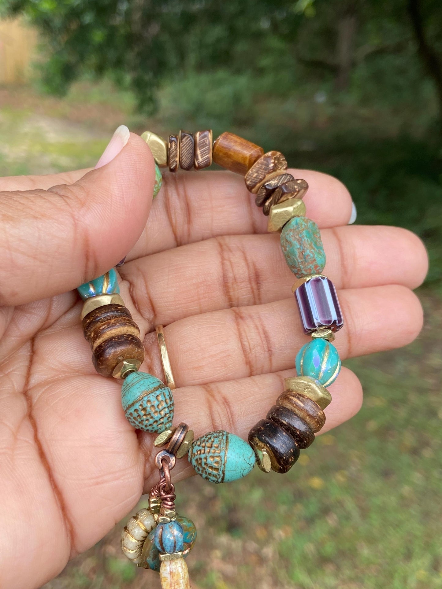 Earthy Czech Bead Bracelets