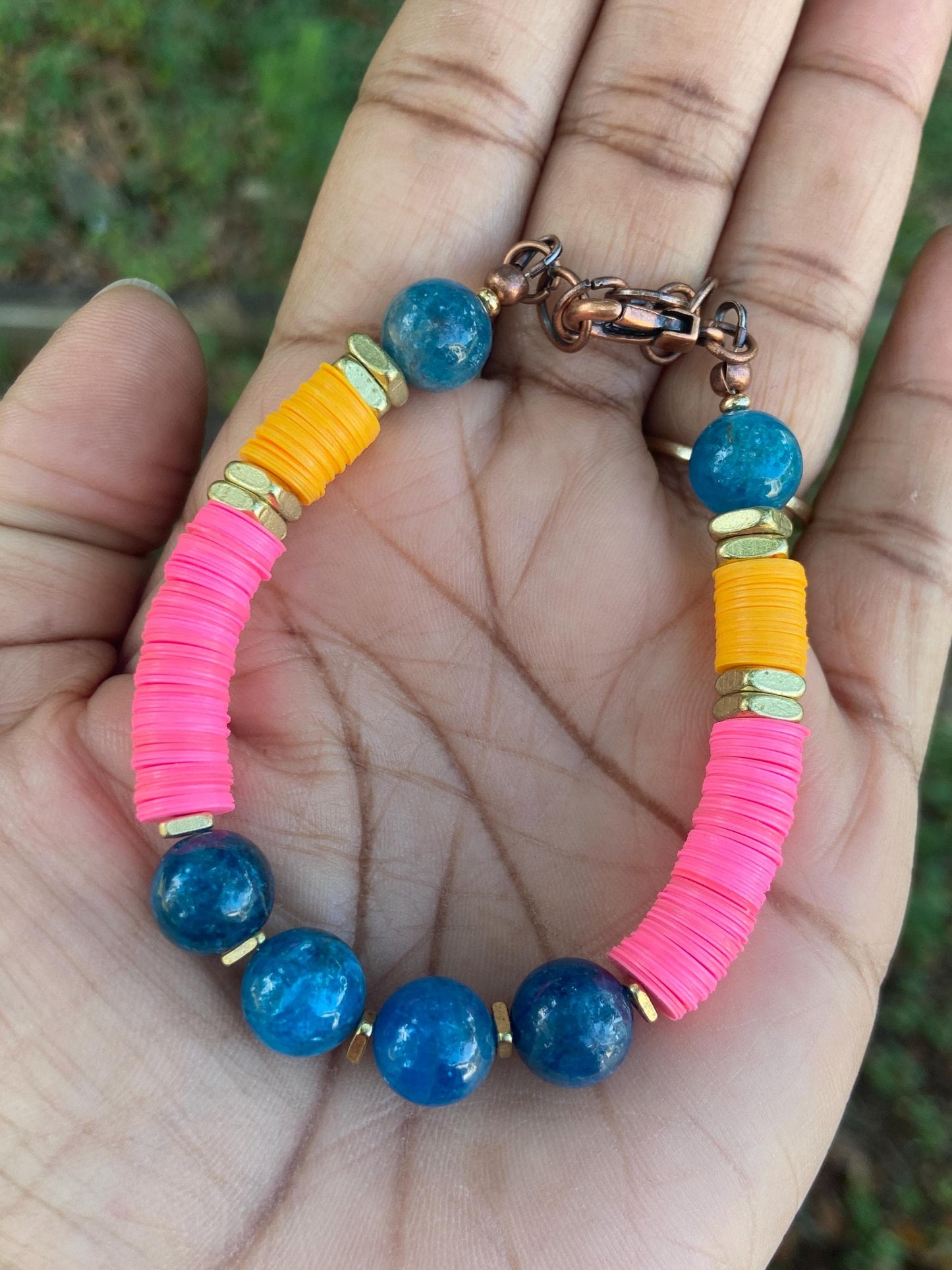 Czech Bead Medley and Autumn Mix Vinyl Bead Necklace