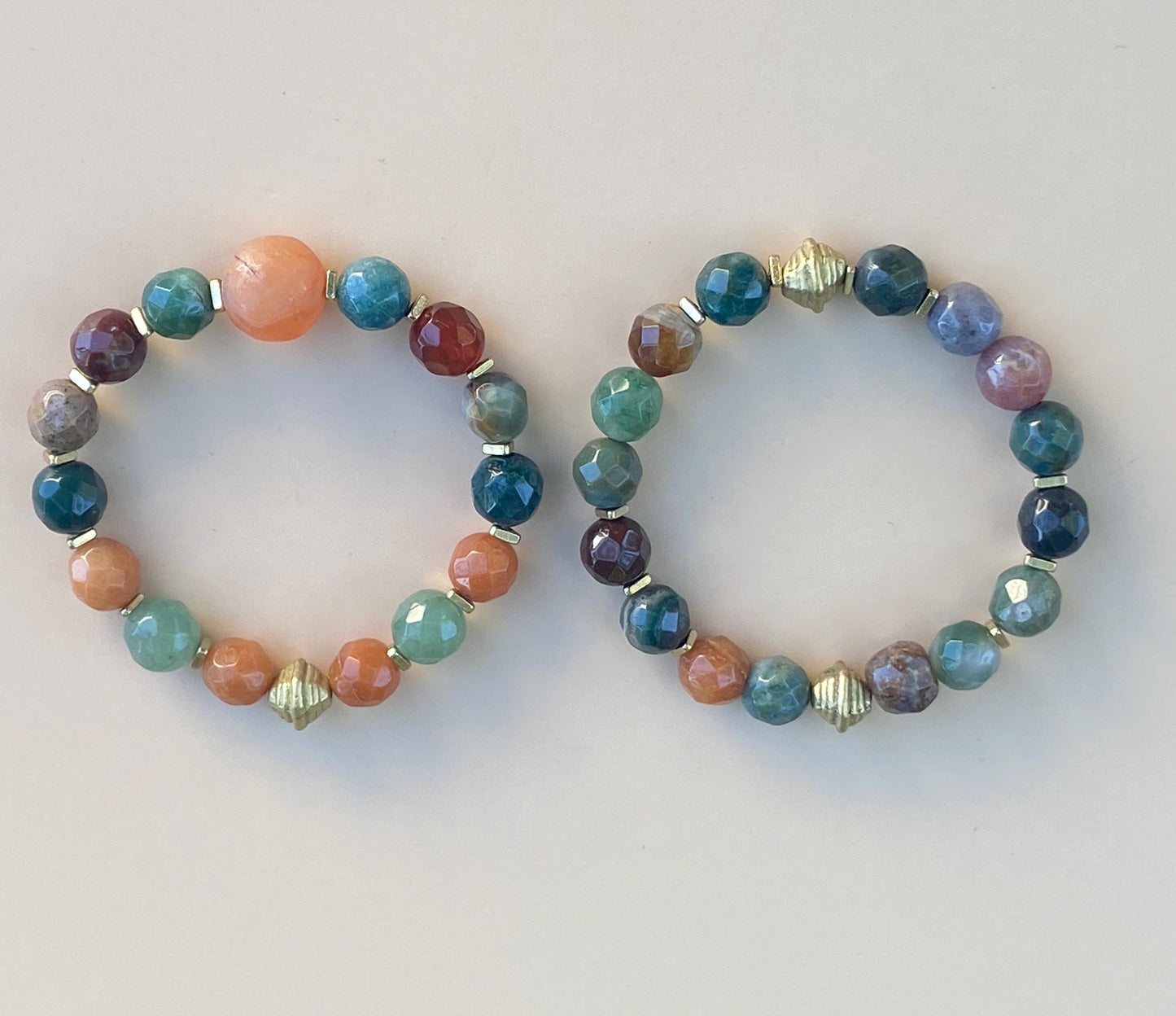 Autumn Inspired Faceted Agate Gemstone Bracelet