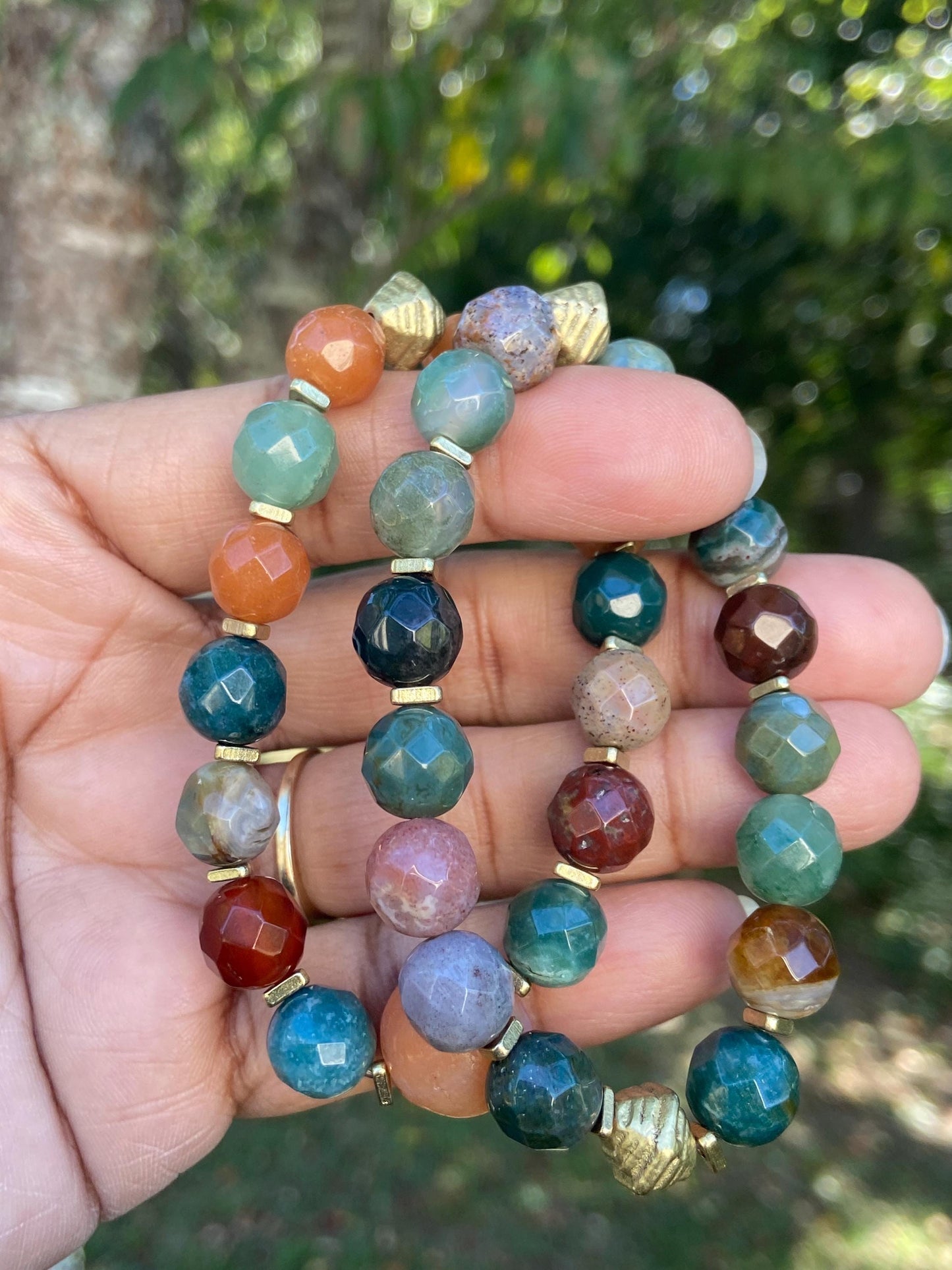 Autumn Inspired Faceted Agate Gemstone Bracelet