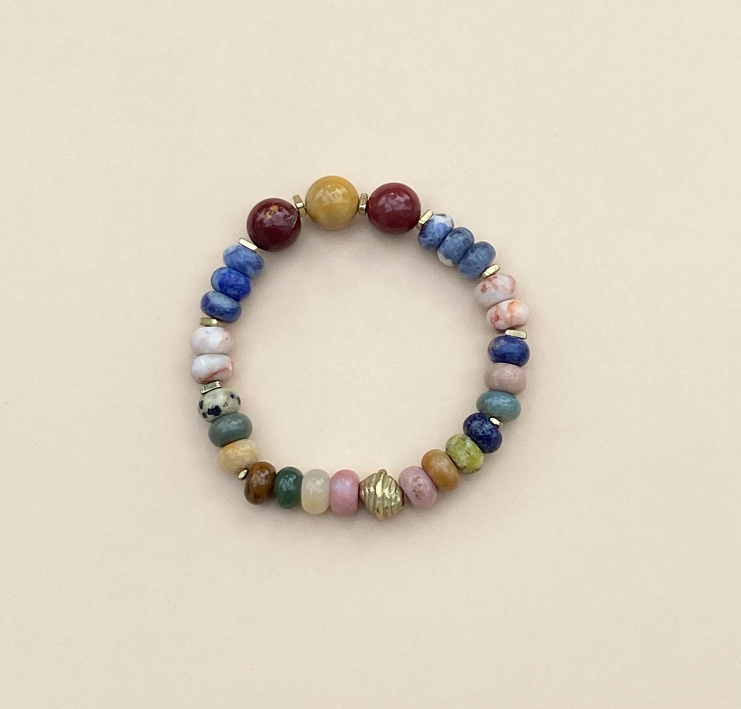 Mixed Gemstone Rondelle Bracelet | Boho Stacking Jewelry