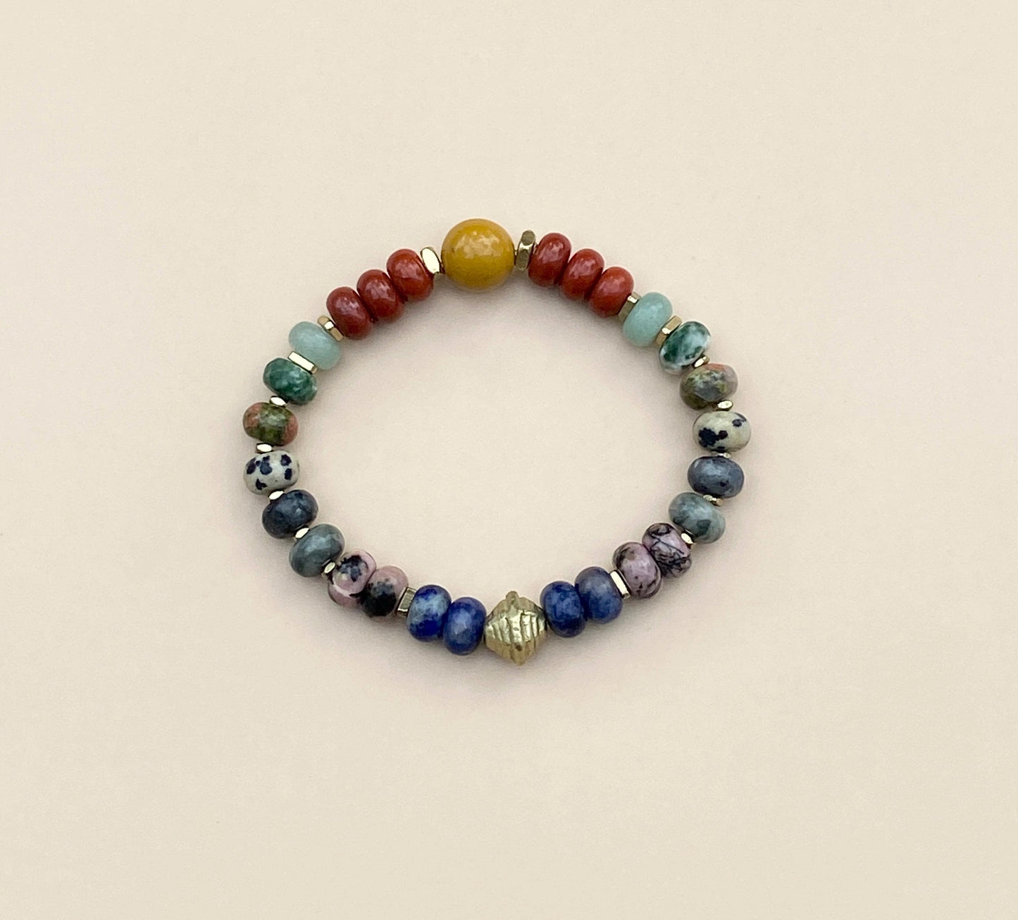 Mixed Gemstone Rondelle Bracelet | Boho Stacking Jewelry