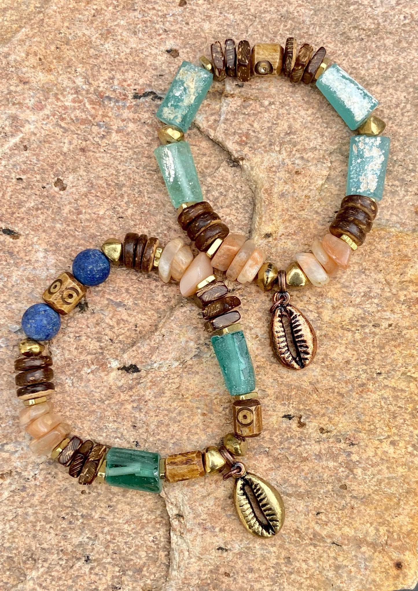 Earthy Roman Glass Bracelets