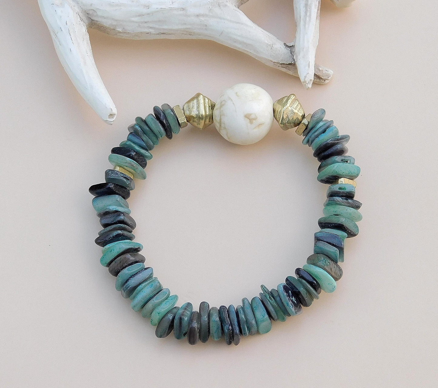 Beach Vibes Shell & Pastel Bead Bracelet – Fun, Warm, Coastal Style