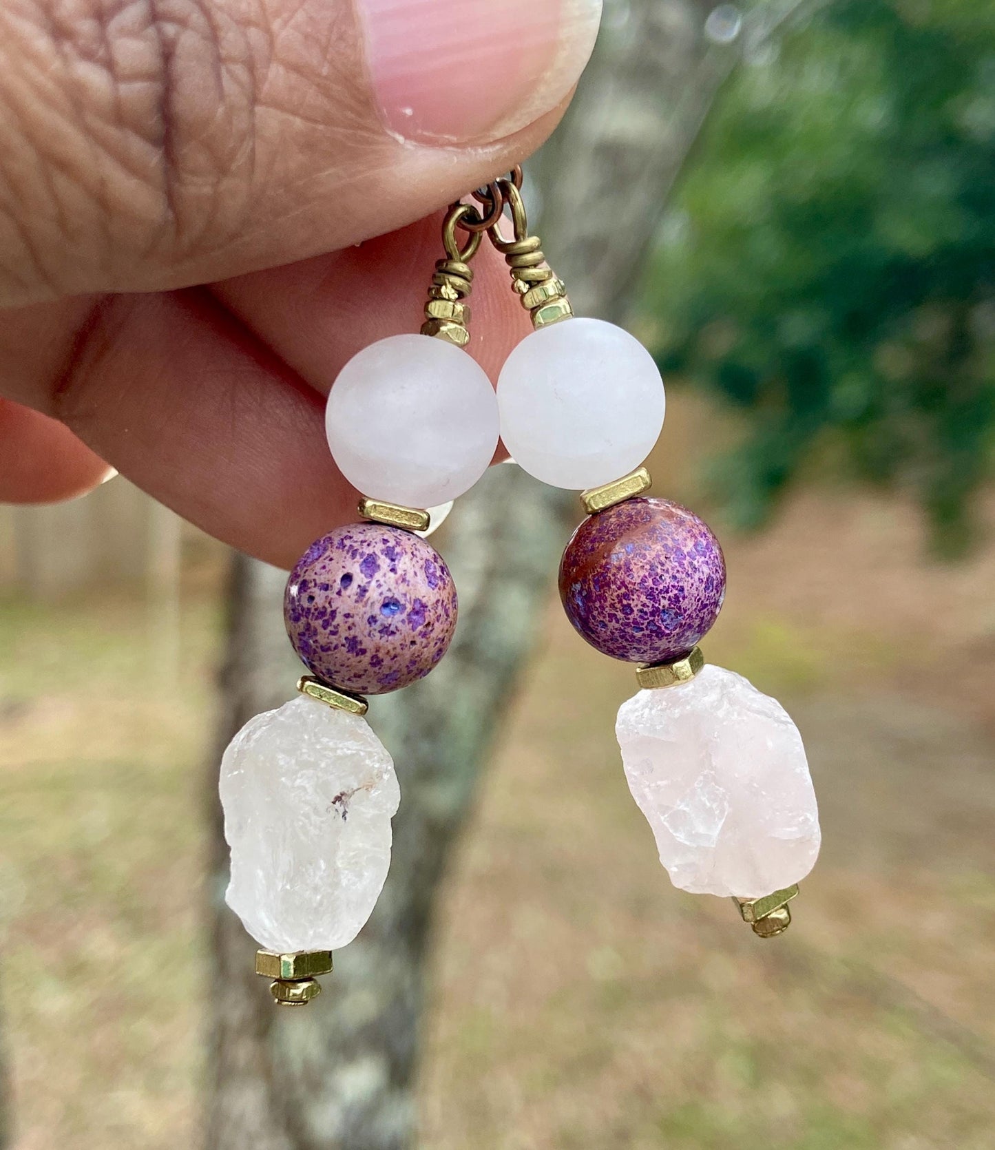 Milky Red Jasper and Rose Quartz