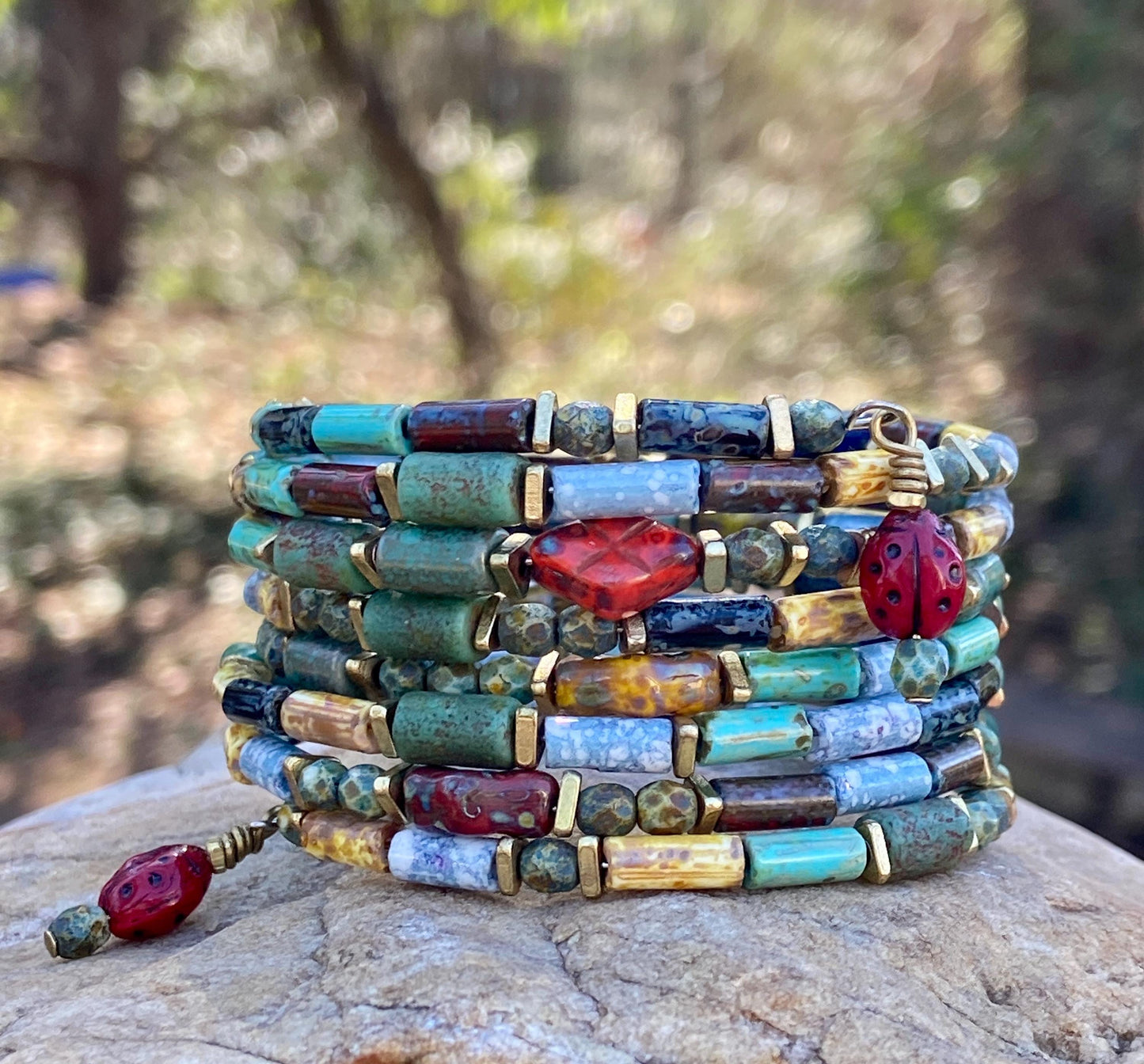 Desert Oasis Picasso Czech Bangle