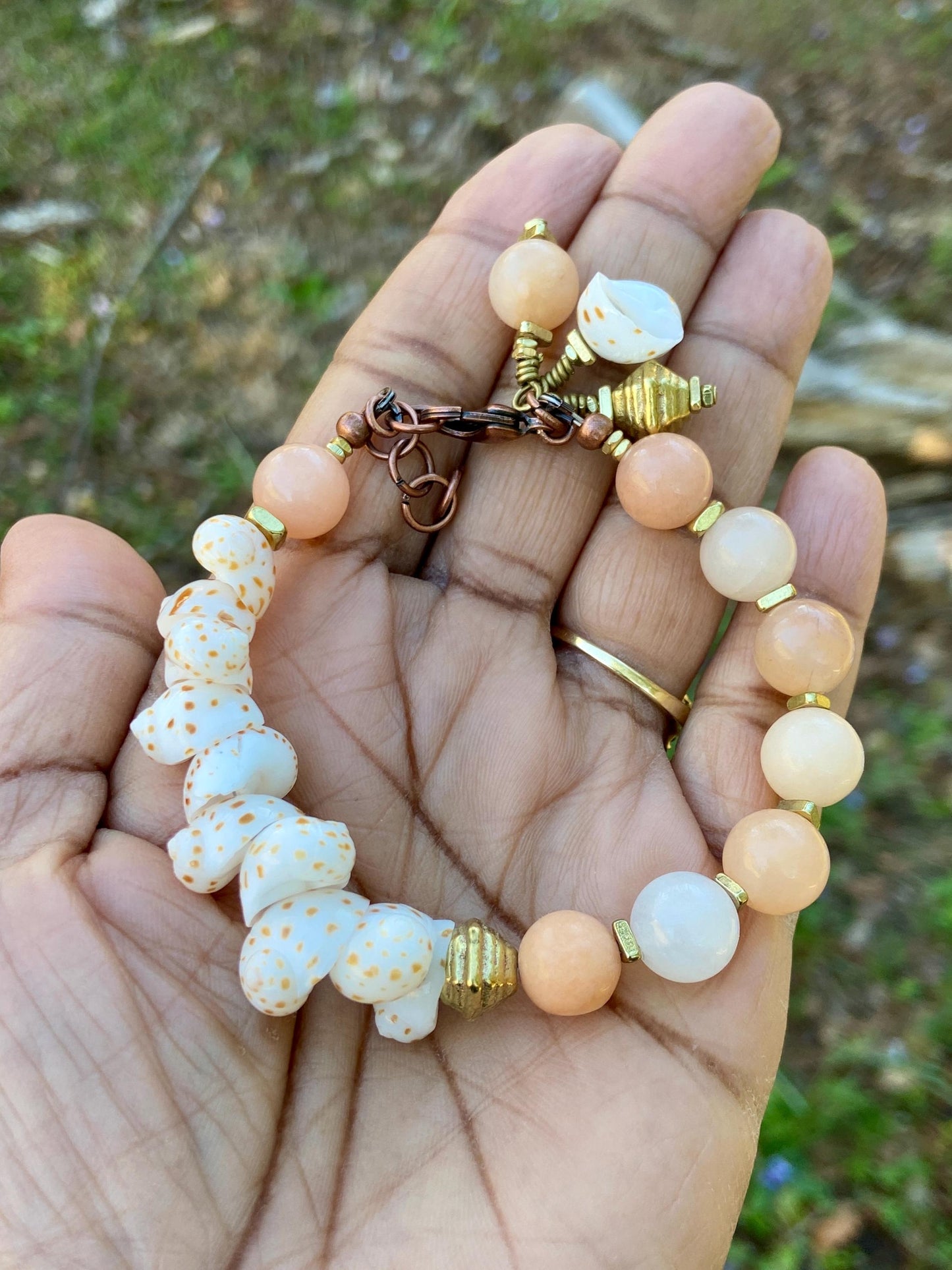 Beach Vibes Bracelet: Speckled Tide Natural Shell and Aventurine Gemstones