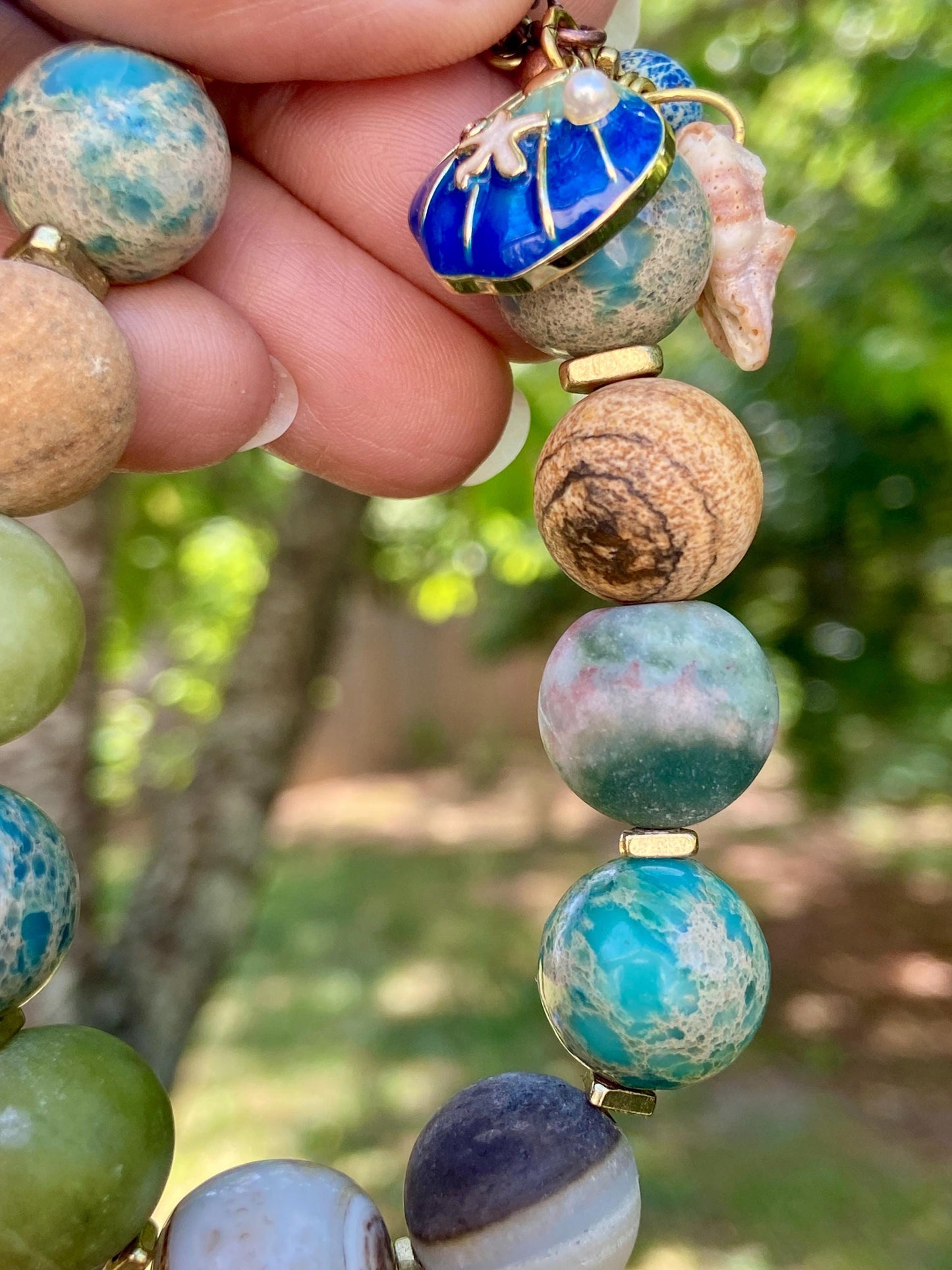 Matte Mixed Gemstones: Aventurine, Rose Quartz, Amethyst, Jasper, Jade, and Turquoise Jasper Bracelet