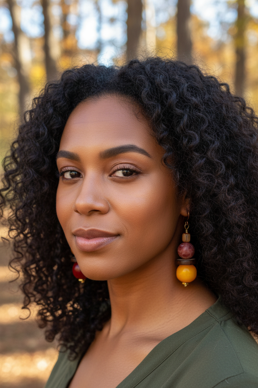Model wearing Resin Bone and Mookaite Earrings
